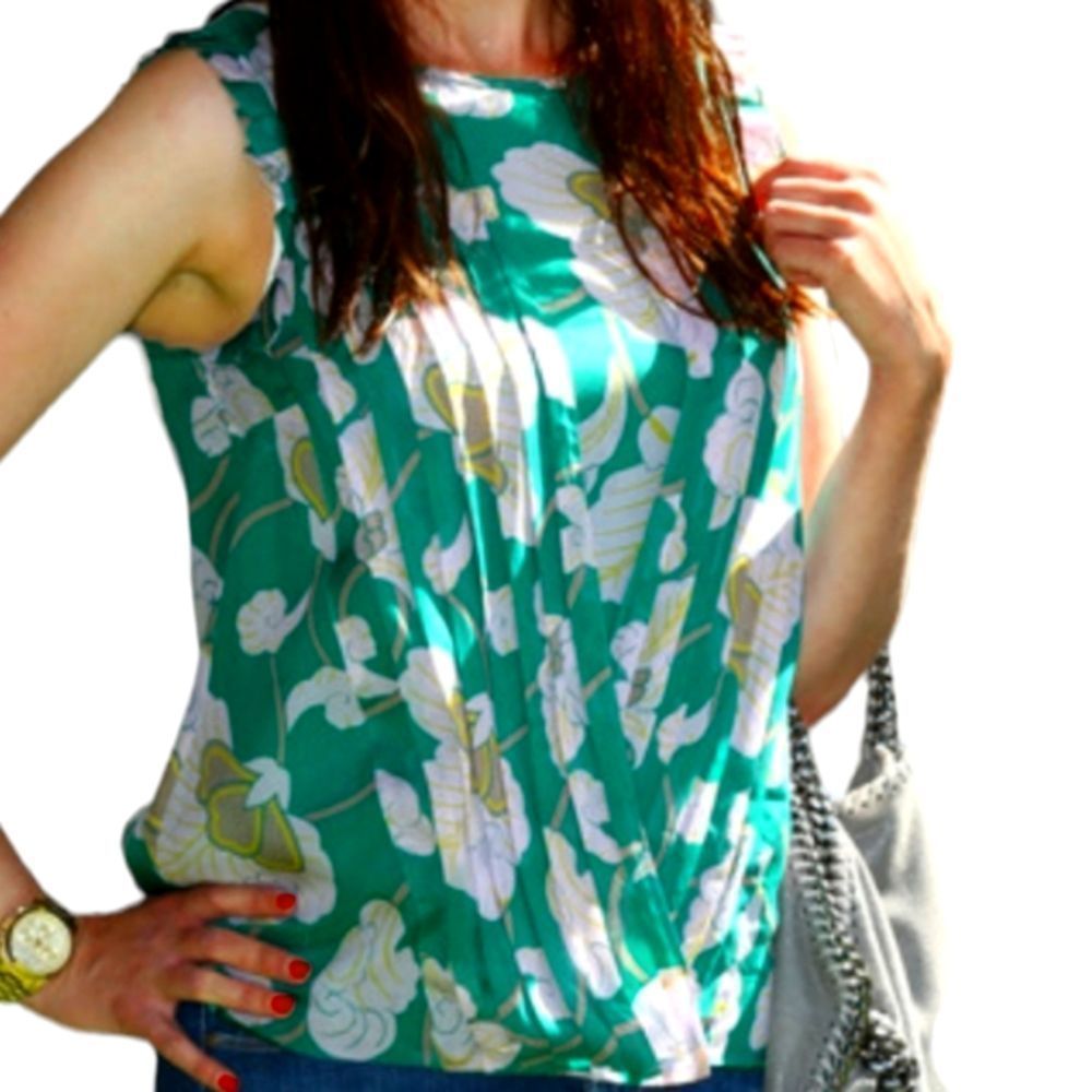 Tibi Silk Floral Sleeveless Women’s Blouse